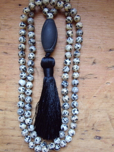 Dalmation Jasper and Onyx Mala
