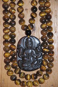 Golden Tiger's Eye and Jade Mala