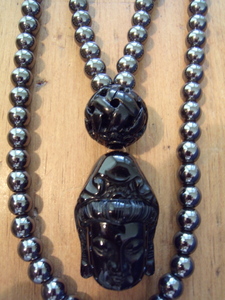 Hematite and Obsidian Mala