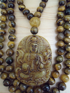 Golden Tiger's Eye and Jade Mala