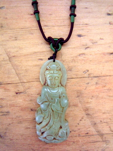 Light Green Jade Kuan Yin Necklace