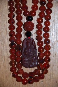Fire Red Carnelian and Jade Mala