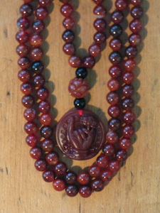 Fire Red Carnelian and Red Jade Mala
